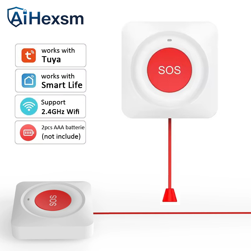 Smart Elderly Home - Botão SOS WiFi Tuya com corda