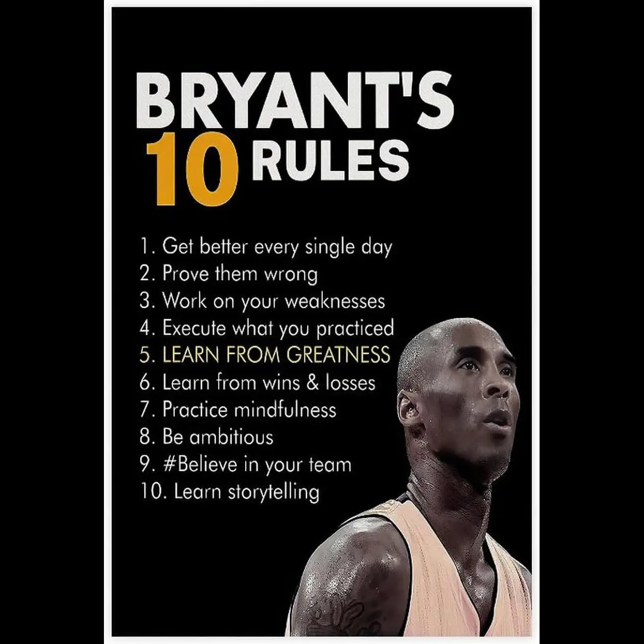 Smart Home Poster - Regras de Kobe Bryants Motivacional Basketball