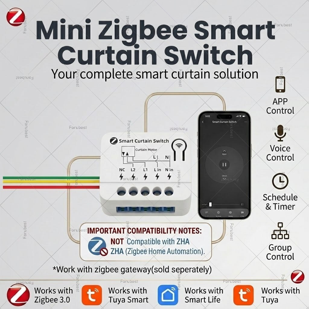 Curtain Motor - Módulo Interruptor de Cortina Inteligente ZigBee