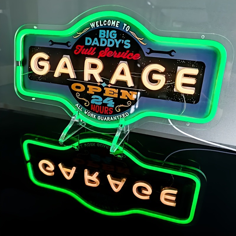 Retro garagem led sinal de néo - Smart Home Poster avaliação e preço