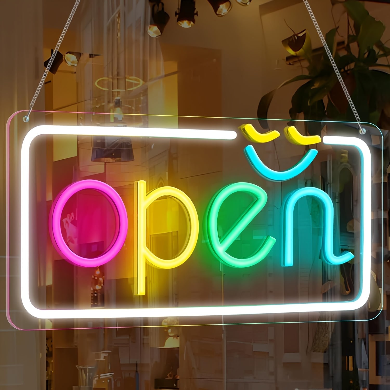 1pc led neon sinal aberto bril - Smart Home Poster avaliação e preço