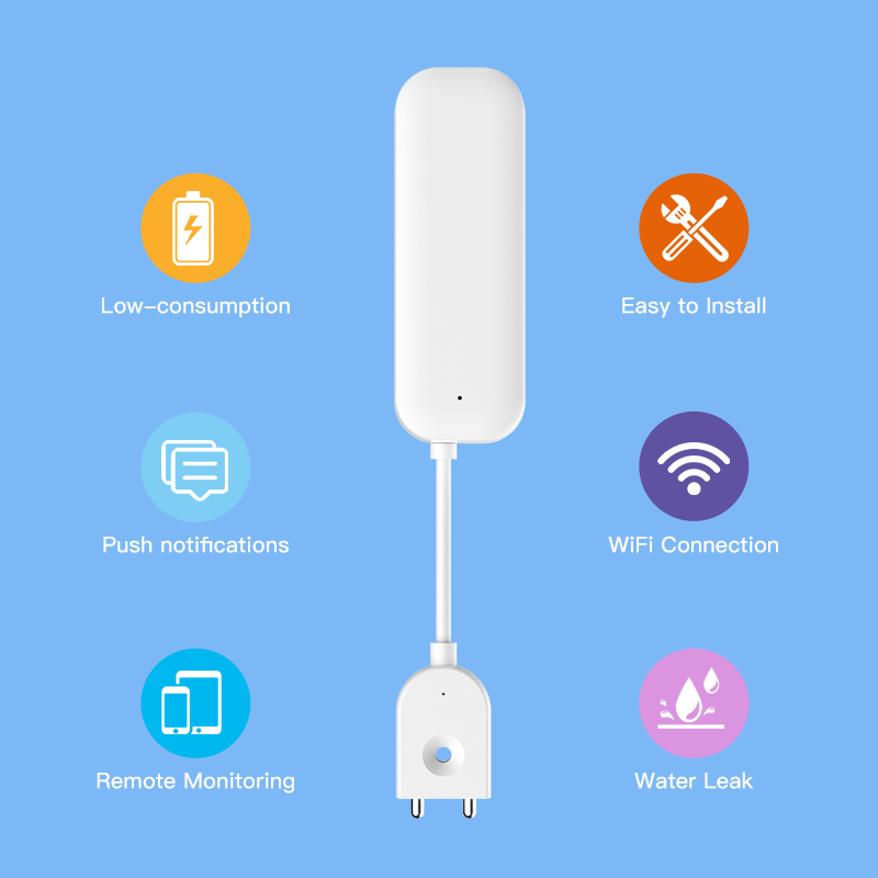 Tuya wifi zigbee sensor de águ - Smart Home Network avaliação e preço